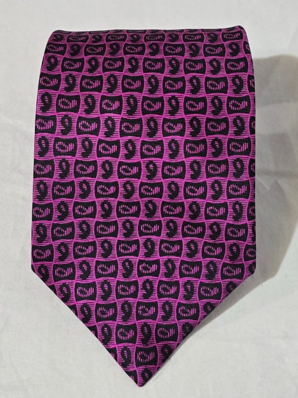 Stefano Ricci Made In Italy 100% Silk Necktie - Purple Black Paisley